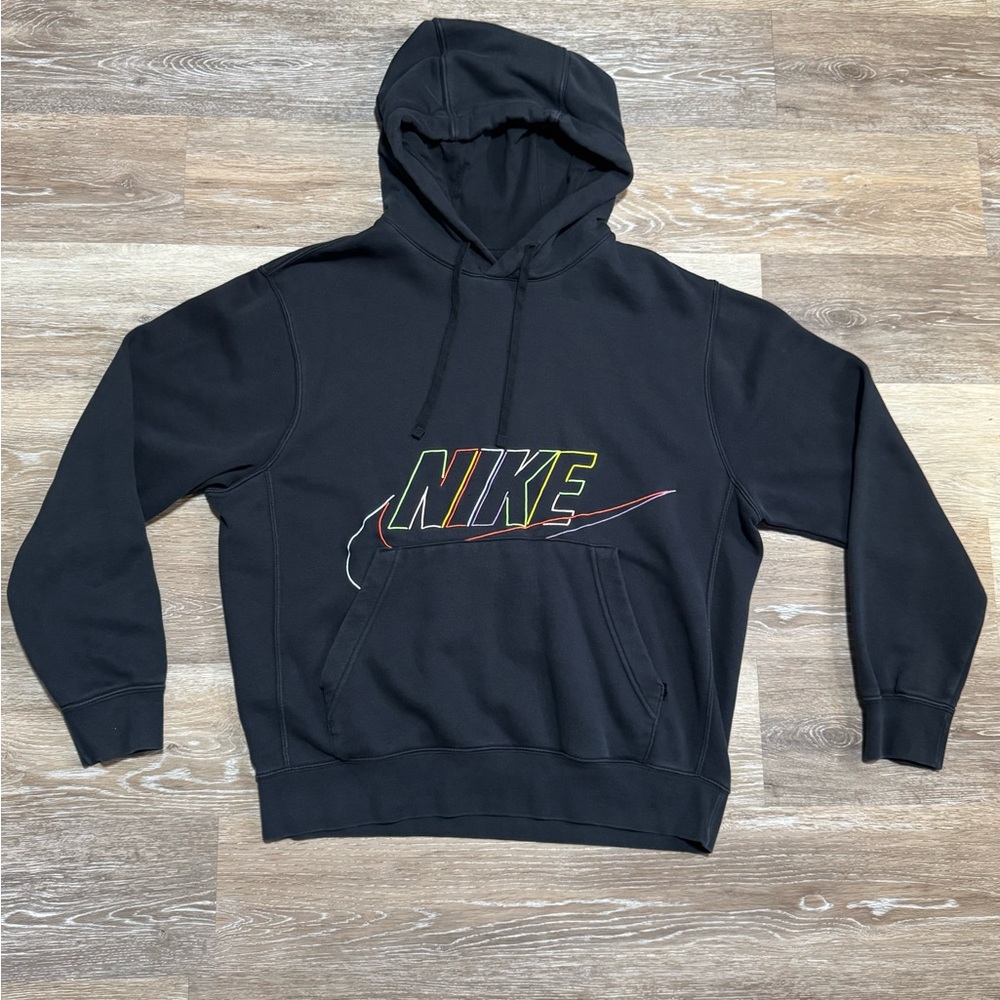 Nike Sportswear Club Fleece Hoodie DX0541-010 Rainbow Graphic Men’s Size M